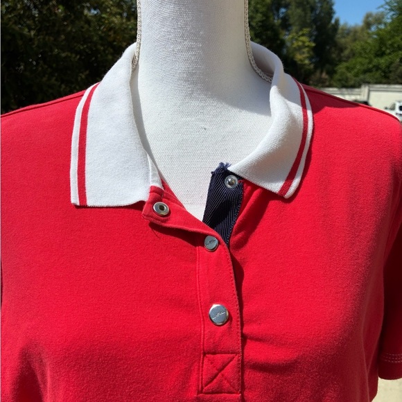 Vintage L-RL Lauren Active by Ralph Lauren Red Polo Shirt 1X - Picture 9 of 9